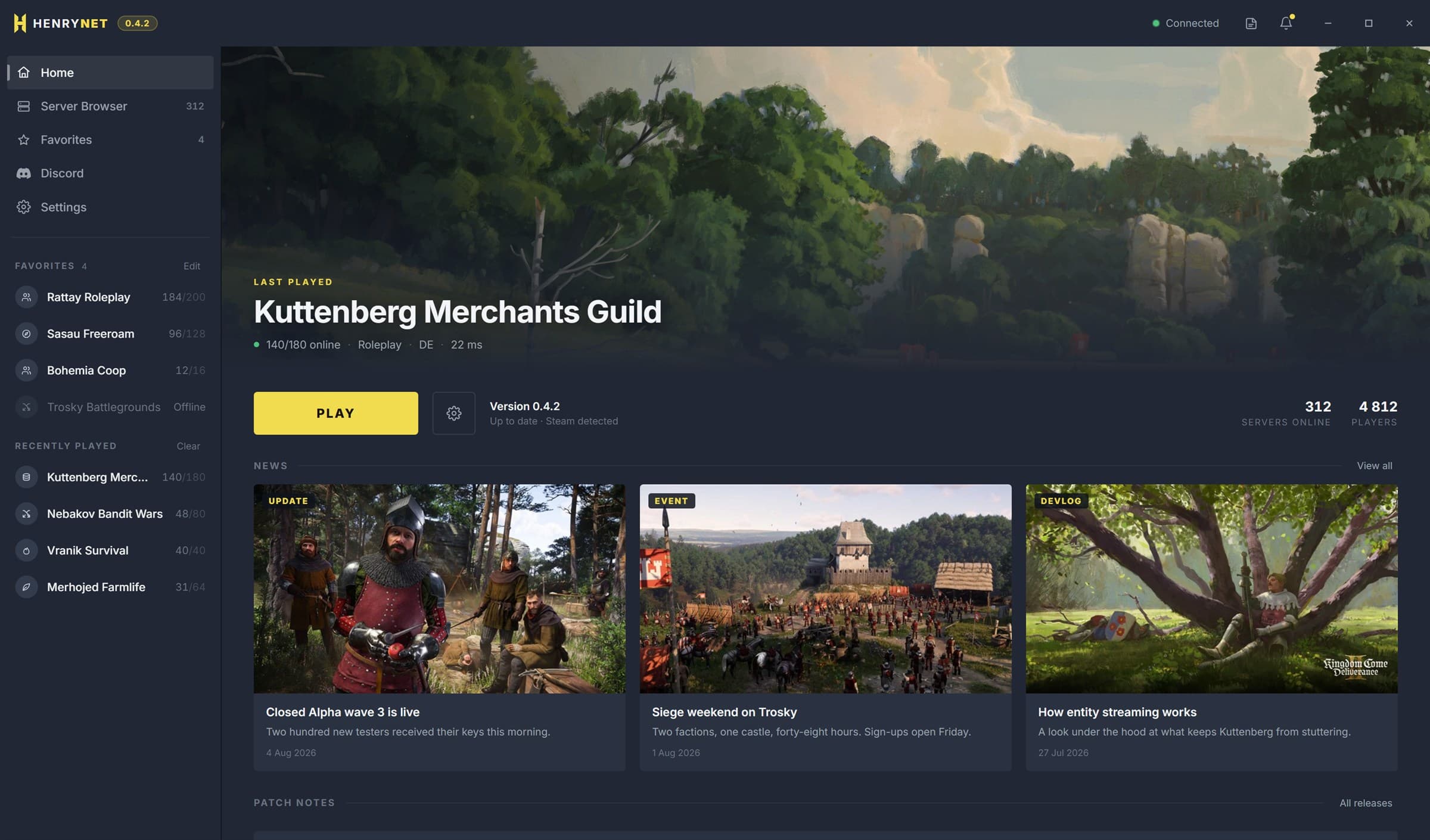 The HenryNet launcher — work in progress